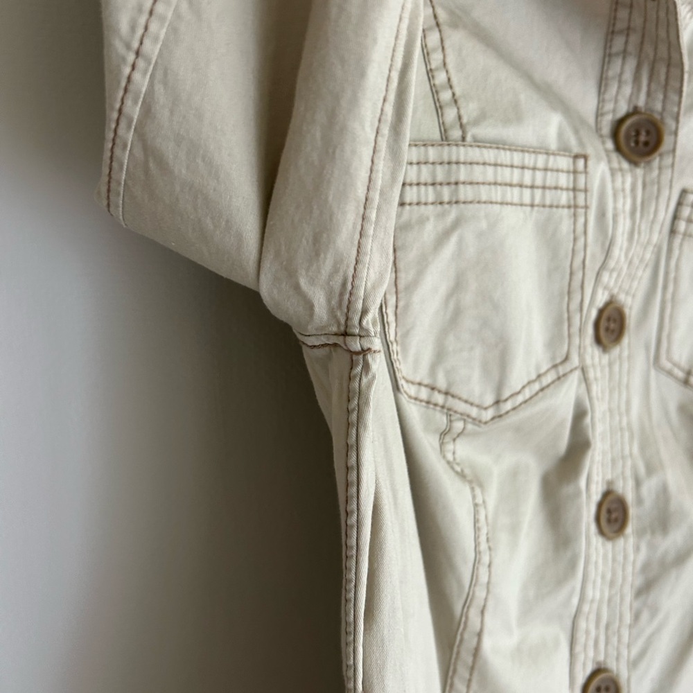 NWOT BODEN Khaki Button Down Cotton Twill Shirt Dress Safari French Utility Sz 6 - Picture 7 of 16